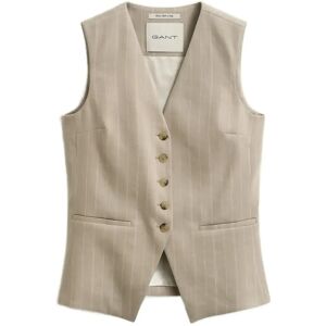 Gant Pinstripe Linen Blend Vest 36 OAT BEIGE 36 Gant Pinstripe Linen Blend Vest 36 OAT BEIGE 36