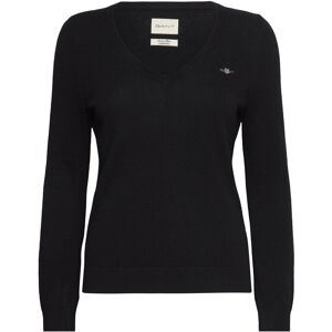 Gant Extrafine Lambswool Blend V-Neck XS BLACK XS Gant Extrafine Lambswool Blend V-Neck XS BLACK XS