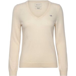 Gant Extrafine Lambswool Blend V-Neck M CREAM M Gant Extrafine Lambswool Blend V-Neck M CREAM M
