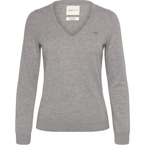 Gant Extrafine Lambswool Blend V-Neck S GREY MELANGE S Gant Extrafine Lambswool Blend V-Neck S GREY MELANGE S
