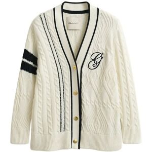 Gant Varsity Cable Cardigan XL EGGSHELL XL Gant Varsity Cable Cardigan XL EGGSHELL XL