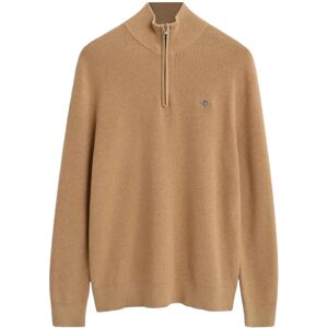 Gant Cotton Merino Ribbed Half Zip M KHAKI MELANGE M Gant Cotton Merino Ribbed Half Zip M KHAKI MELANGE M