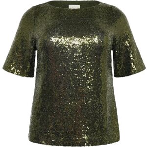 Kaffe Curve Kcmirana Sequin Blouse S IVY GREEN S Kaffe Curve Kcmirana Sequin Blouse S IVY GREEN S