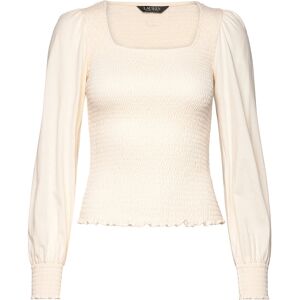 Lauren Ralph Lauren Smocked Jersey Blouson-Sleeve Top XL MASCARPONE CREAM XL Lauren Ralph Lauren Smocked Jersey Blouson-Sleeve Top XL MASCARPONE CREAM XL