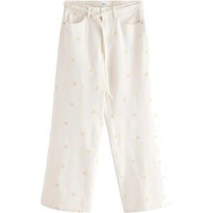 Lindex Wide Peggy Jeans With Embroidery 36 LIGHT WHITE 36 Lindex Wide Peggy Jeans With Embroidery 36 LIGHT WHITE 36