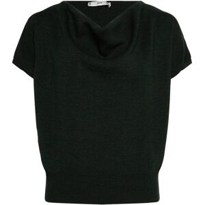 Mango Short-Sleeved Top With Draped Neckline M DARK GREEN M Mango Short-Sleeved Top With Draped Neckline M DARK GREEN M
