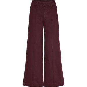 Mango High-Waisted Wide Leg Jeans With Stitching 40 DARK RED 40 Mango High-Waisted Wide Leg Jeans With Stitching 40 DARK RED 40