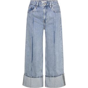 Mango Wide Leg Cropped Jeans With Rolled-Up Hem 34 OPEN BLUE 34 Mango Wide Leg Cropped Jeans With Rolled-Up Hem 34 OPEN BLUE 34