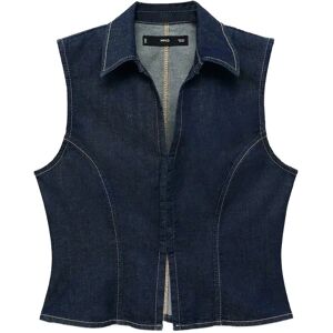 Mango Denim Top With Contrast Stitching M OPEN BLUE M Mango Denim Top With Contrast Stitching M OPEN BLUE M
