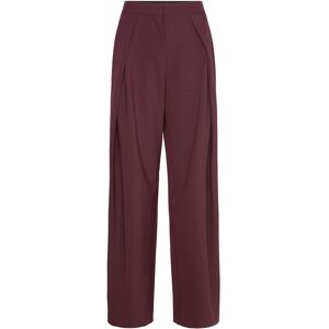 Mango Pleated Wide Leg Trousers 38 DARK RED 38 Mango Pleated Wide Leg Trousers 38 DARK RED 38