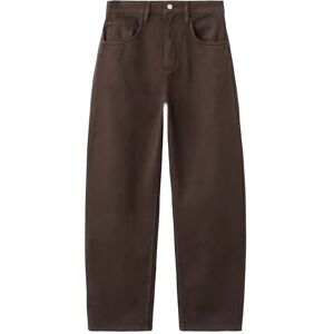 Mango High-Waisted Barrel Jeans 44 DARK BROWN 44 Mango High-Waisted Barrel Jeans 44 DARK BROWN 44