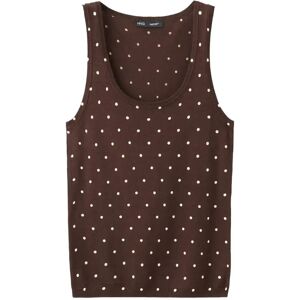 Mango Polka-Dot Knitted Top M DARK BROWN M Mango Polka-Dot Knitted Top M DARK BROWN M