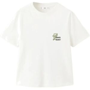 Mango Printed Cotton-Blend T-Shirt XS BEIGE - KHAKI XS Mango Printed Cotton-Blend T-Shirt XS BEIGE - KHAKI XS