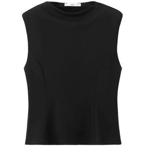 Mango Peplum Shoulder Pad T-Shirt S BLACK S Mango Peplum Shoulder Pad T-Shirt S BLACK S
