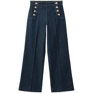 Mango Wide-Leg Jeans With Side Buttons 34 OPEN BLUE 34 Mango Wide-Leg Jeans With Side Buttons 34 OPEN BLUE 34