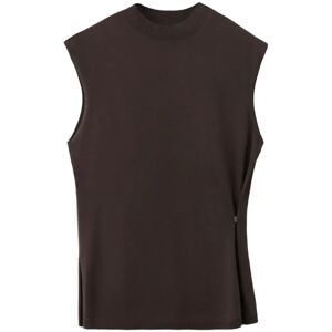 Mango Side Gathered Knitted Top M DARK BROWN M Mango Side Gathered Knitted Top M DARK BROWN M