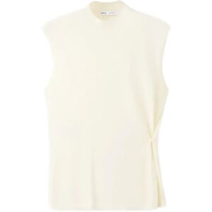 Mango Side Gathered Knitted Top M LIGHT BEIGE M Mango Side Gathered Knitted Top M LIGHT BEIGE M