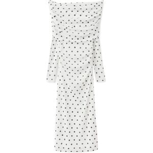 Mango Polka Dot Bandeau Dress S WHITE S Mango Polka Dot Bandeau Dress S WHITE S
