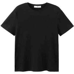 Mango Short-Sleeved Cotton T-Shirt L BLACK L Mango Short-Sleeved Cotton T-Shirt L BLACK L