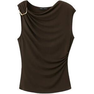 Mango Metal Detail Top M BROWN M Mango Metal Detail Top M BROWN M