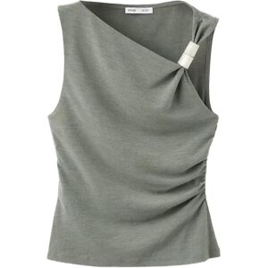 Mango Asymmetric Ruched Top M GREEN M Mango Asymmetric Ruched Top M GREEN M