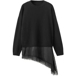 Mango Jumper With Lace Detail M BLACK M Mango Jumper With Lace Detail M BLACK M