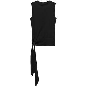 Mango Cotton Top With Knot Detail M BLACK M Mango Cotton Top With Knot Detail M BLACK M