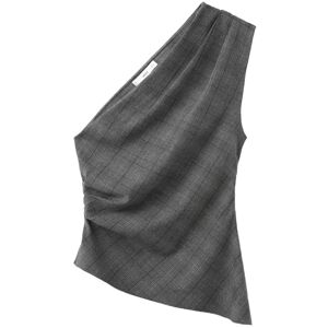 Mango Asymmetrical Check Top M GREY M Mango Asymmetrical Check Top M GREY M