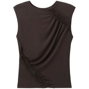 Mango Ruched Fitted Top M BROWN M Mango Ruched Fitted Top M BROWN M