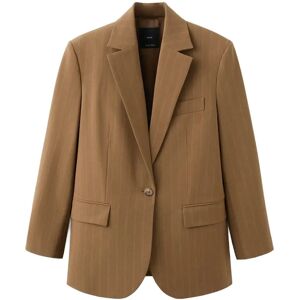 Mango Pinstripe Suit Blazer M DARK BROWN M Mango Pinstripe Suit Blazer M DARK BROWN M