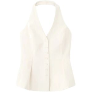 Mango Peplum Top With Halter Neck XS YELLOW XS Mango Peplum Top With Halter Neck XS YELLOW XS