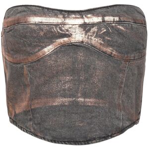 Mango Denim Foil Top M RUST - COPPER M Mango Denim Foil Top M RUST - COPPER M