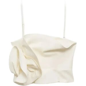 Mango Maxi Ruffle Top XS NATURAL WHITE XS Mango Maxi Ruffle Top XS NATURAL WHITE XS