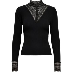 ONLY Onltilde L/S High Neck Lace Top Jrs Noos XS BLACK XS ONLY Onltilde L/S High Neck Lace Top Jrs Noos XS BLACK XS