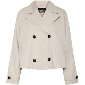 Pieces Pcscarlett Ls Short Trenchcoat Noos Bc S SILVER GRAY S Pieces Pcscarlett Ls Short Trenchcoat Noos Bc S SILVER GRAY S