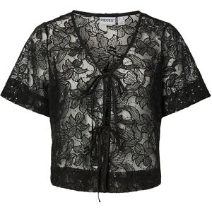 Pieces Pclouise 2/4 V-Neck Tie Top Wvn D2D XS BLACK XS Pieces Pclouise 2/4 V-Neck Tie Top Wvn D2D XS BLACK XS