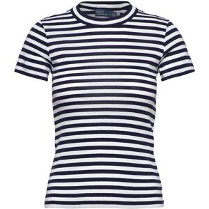 Polo Ralph Lauren Striped Ribbed Cotton Crewneck Tee XL CRUISE NAVY/WHITE XL Polo Ralph Lauren Striped Ribbed Cotton Crewneck Tee XL CRUISE NAVY/WHITE XL