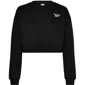 Reebok Classics Id Small Logo Cropped Fleece Crewne XS BLACK XS Reebok Classics Id Small Logo Cropped Fleece Crewne XS BLACK XS
