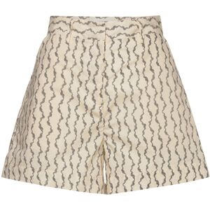 REMAIN Birger Christensen Cotton Poplin Shorts 34 CLOUD CREAM COMB. 34 REMAIN Birger Christensen Cotton Poplin Shorts 34 CLOUD CREAM COMB. 34