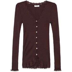 Rosemunde Rwbabette Silk Ls V-Neck Lace Cardi L FUDGE L Rosemunde Rwbabette Silk Ls V-Neck Lace Cardi L FUDGE L