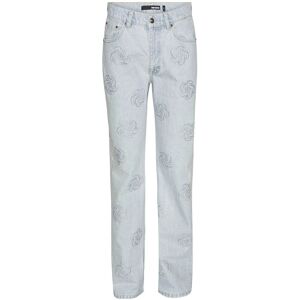 ROTATE Washed Twill Stud Jeans 29 LIGHT BLUE DENIM 29 ROTATE Washed Twill Stud Jeans 29 LIGHT BLUE DENIM 29