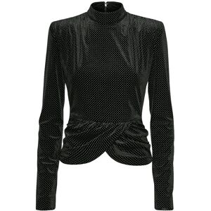 ROTATE Velvet Draped Top 34 BLACK 34 ROTATE Velvet Draped Top 34 BLACK 34