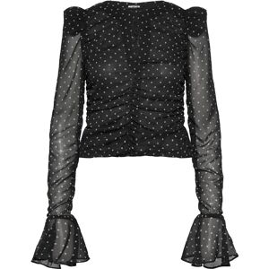 ROTATE Chiffon Ruched Ls Top 40 1000 BLACK COMB. 40 ROTATE Chiffon Ruched Ls Top 40 1000 BLACK COMB. 40