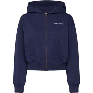 Sporty & Rich Eden Crest Embroidered Cropped Zip Hoodie XL DARK NAVY XL Sporty & Rich Eden Crest Embroidered Cropped Zip Hoodie XL DARK NAVY XL