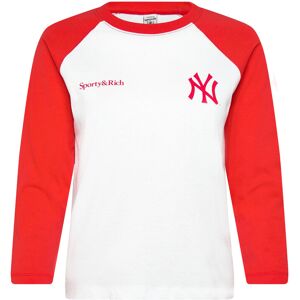Sporty & Rich Yankees Serif Baseball Tee S WHITE/FIRE RED S Sporty & Rich Yankees Serif Baseball Tee S WHITE/FIRE RED S
