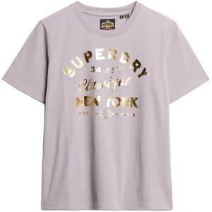 Superdry Luxe Metallic Logo Relaxed Tee 10 BRASSICA LILAC 10 Superdry Luxe Metallic Logo Relaxed Tee 10 BRASSICA LILAC 10
