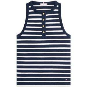 Tommy Hilfiger Gold Button Henley Top L BRETON STRIPE DARK NIGHT ECRU L Tommy Hilfiger Gold Button Henley Top L BRETON STRIPE DARK NIGHT ECRU L