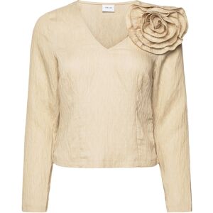 Vila Viflowery Short L/S V-Neck Top /E 38 CEMENT 38 Vila Viflowery Short L/S V-Neck Top /E 38 CEMENT 38