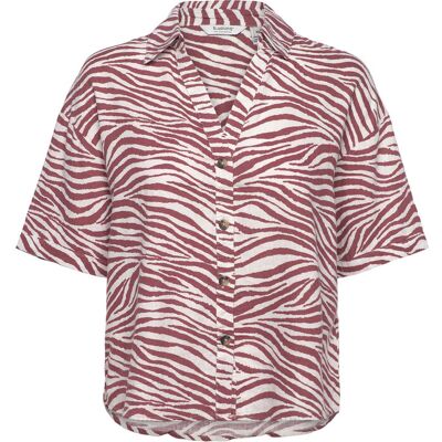 b.young Byfalakka Ss Shirt - 34 ANIMAL LIGHT MAHOGANY MIX 34 b.young Byfalakka Ss Shirt - 34 ANIMAL LIGHT MAHOGANY MIX 34