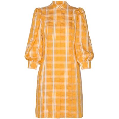 Bruuns Bazaar Camille Monique Dress 34 ORANGE CHECK 34 Bruuns Bazaar Camille Monique Dress 34 ORANGE CHECK 34